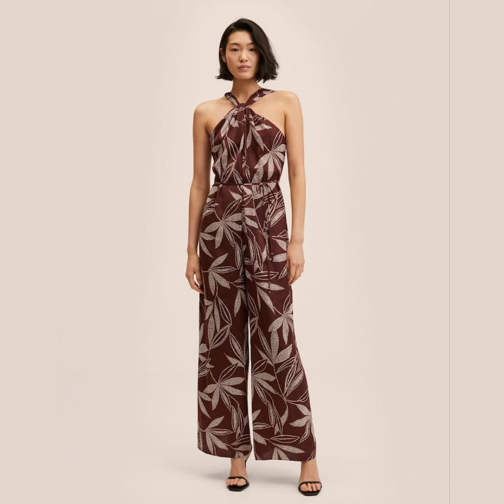 #3 MANGO Knot printed jumpsuit - Picture 2 of 7